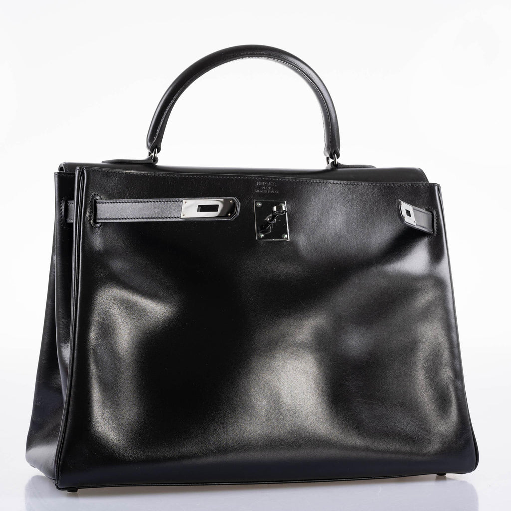 Hermes So Black Kelly 35 Retourne Black Box Leather PVD Hardware