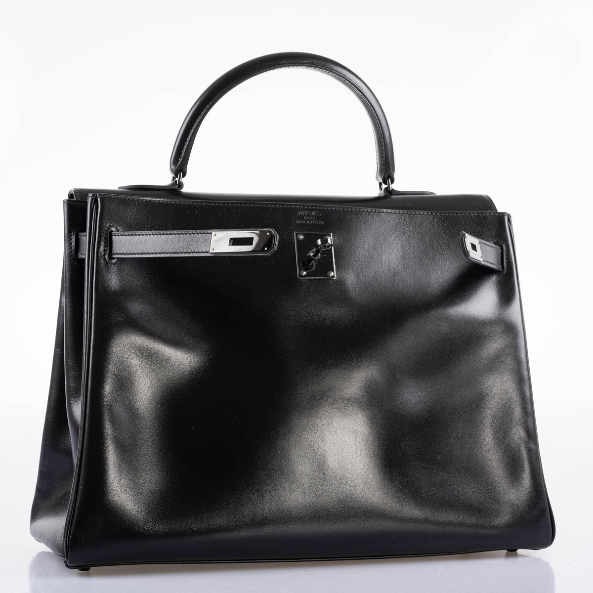 Hermes So Black Kelly 35 Retourne Black Box Leather PVD Hardware