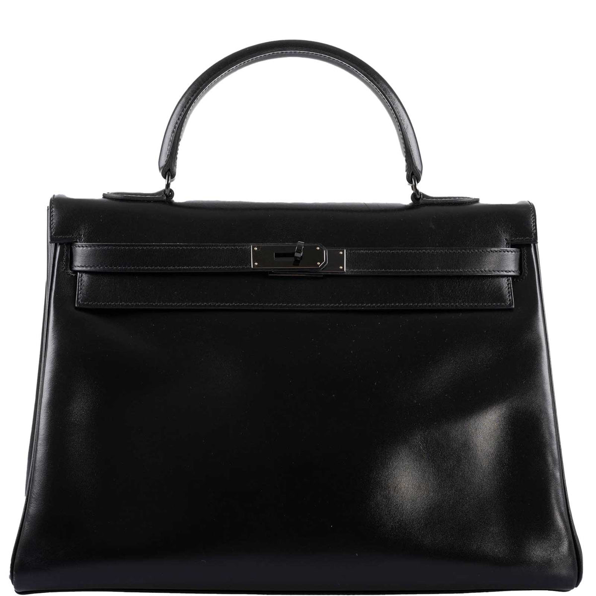 Hermes So Black Kelly 35 Retourne Black Box Leather PVD Hardware