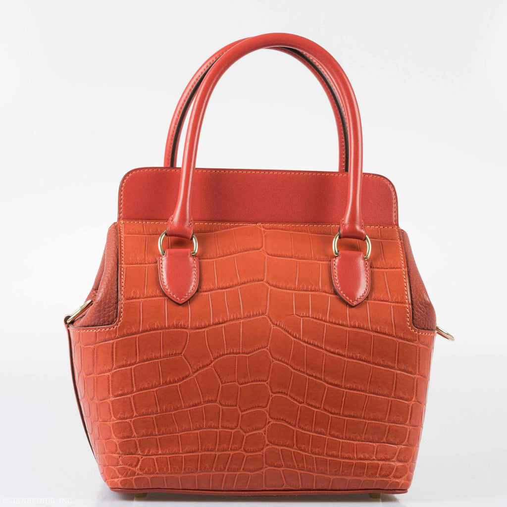 Hermes Toolbox Puzzle 20 Matte Sanguine Niloticus Crocodile & Clemence Permabrass Hardware