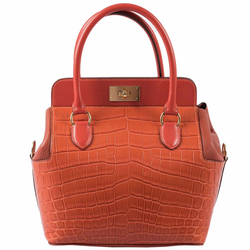 Hermes Toolbox Puzzle 20 Matte Sanguine Niloticus Crocodile & Clemence Permabrass Hardware
