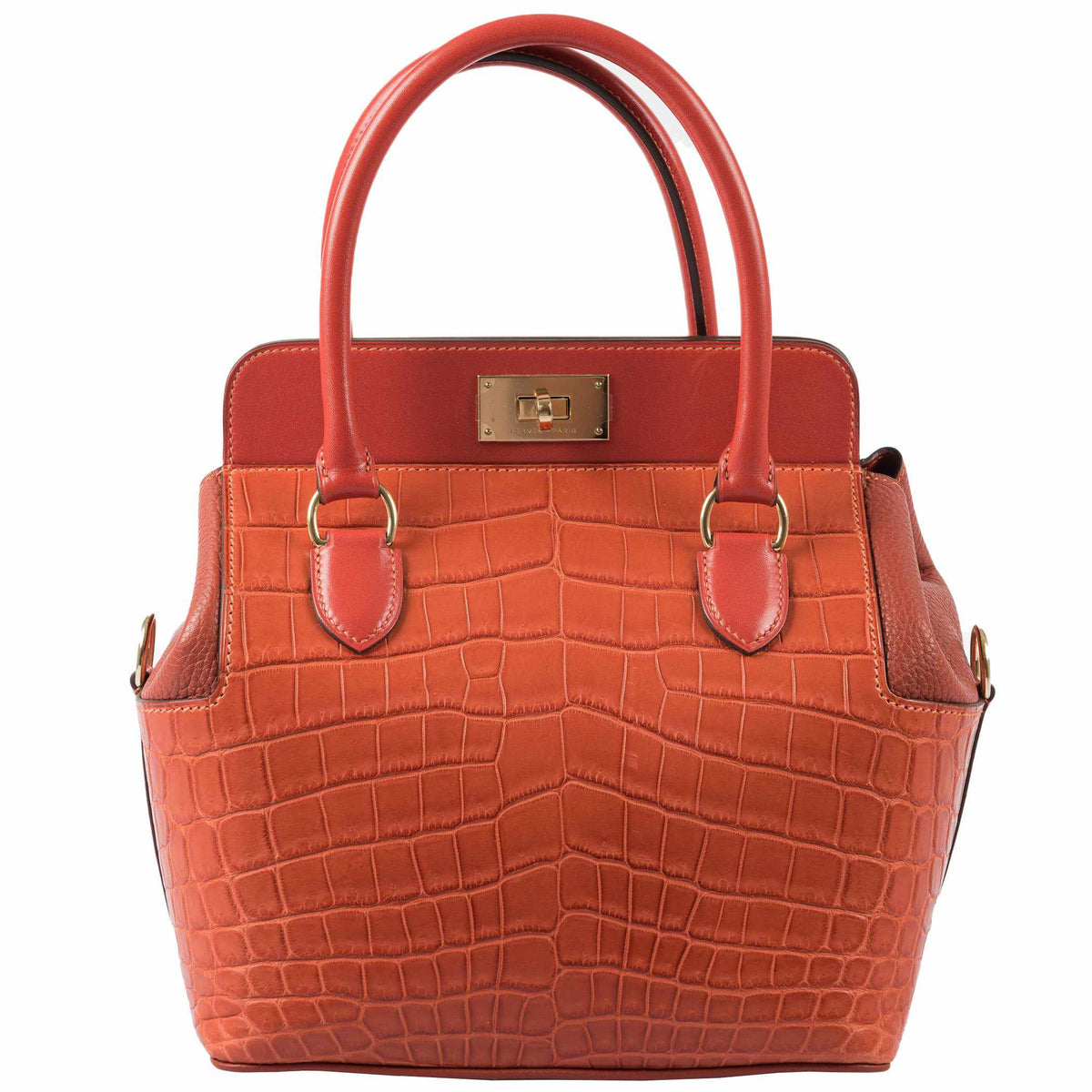 Hermes Toolbox Puzzle 20 Matte Sanguine Niloticus Crocodile & Clemence Permabrass Hardware