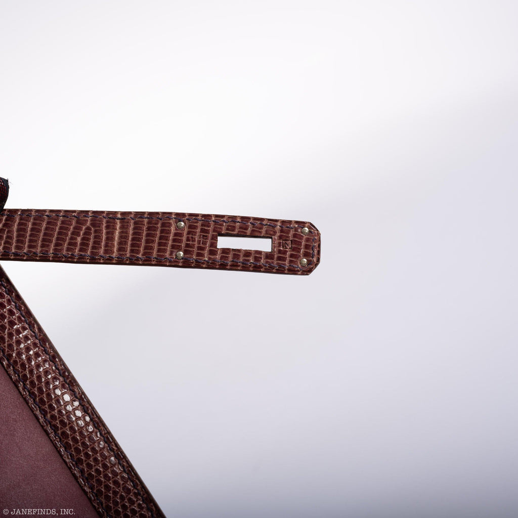 Hermes Unique HSS Kelly 32 Sellier Rose Indienne Doblis Suede & Mauve Lizard with Palladium Hardware