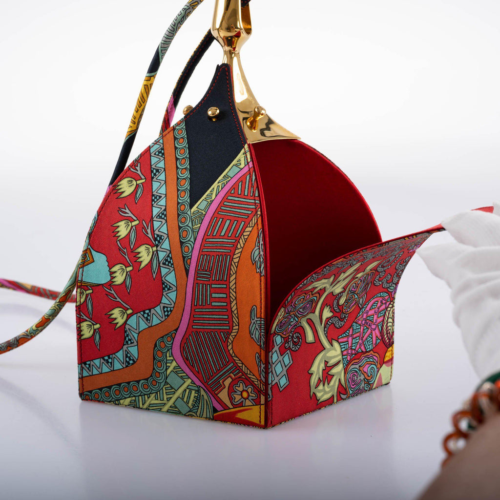 Hermes Unique Silk ‘Art des Steppes’ Yurt Runway Bag