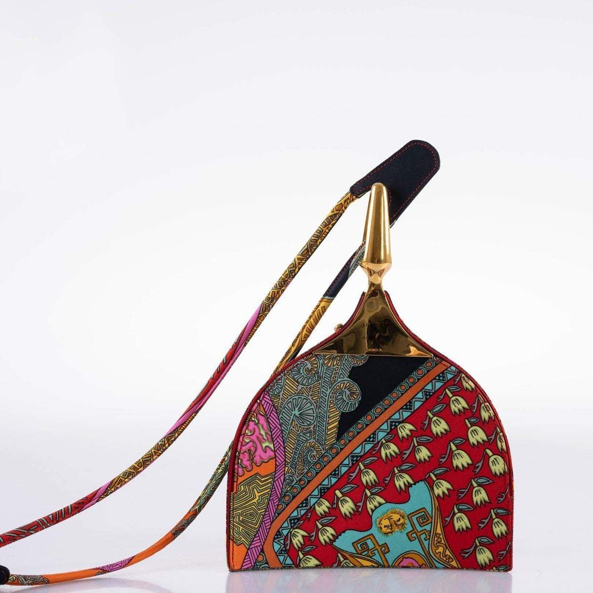 Hermes Unique Silk ‘Art des Steppes’ Yurt Runway Bag