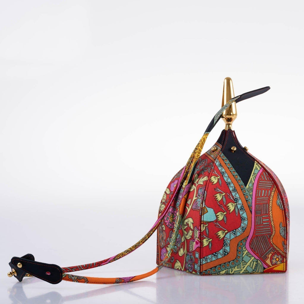 Hermes Unique Silk ‘Art des Steppes’ Yurt Runway Bag