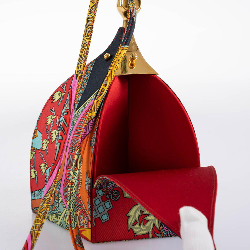 Hermes Unique Silk ‘Art des Steppes’ Yurt Runway Bag