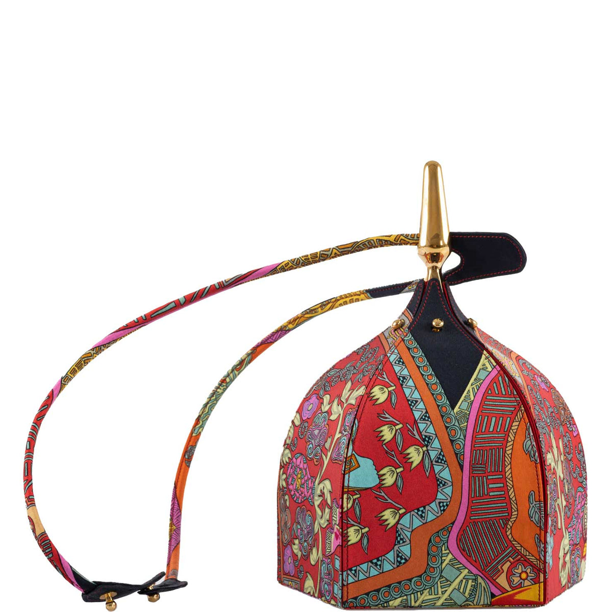 Hermes Unique Silk ‘Art des Steppes’ Yurt Runway Bag