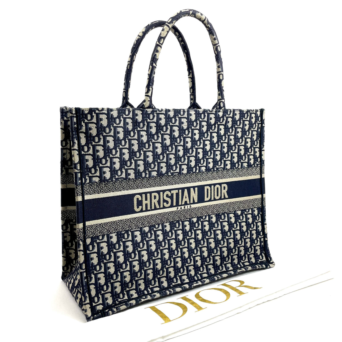 CHRISTIAN DIOR Large Oblique Book Tote - Blue