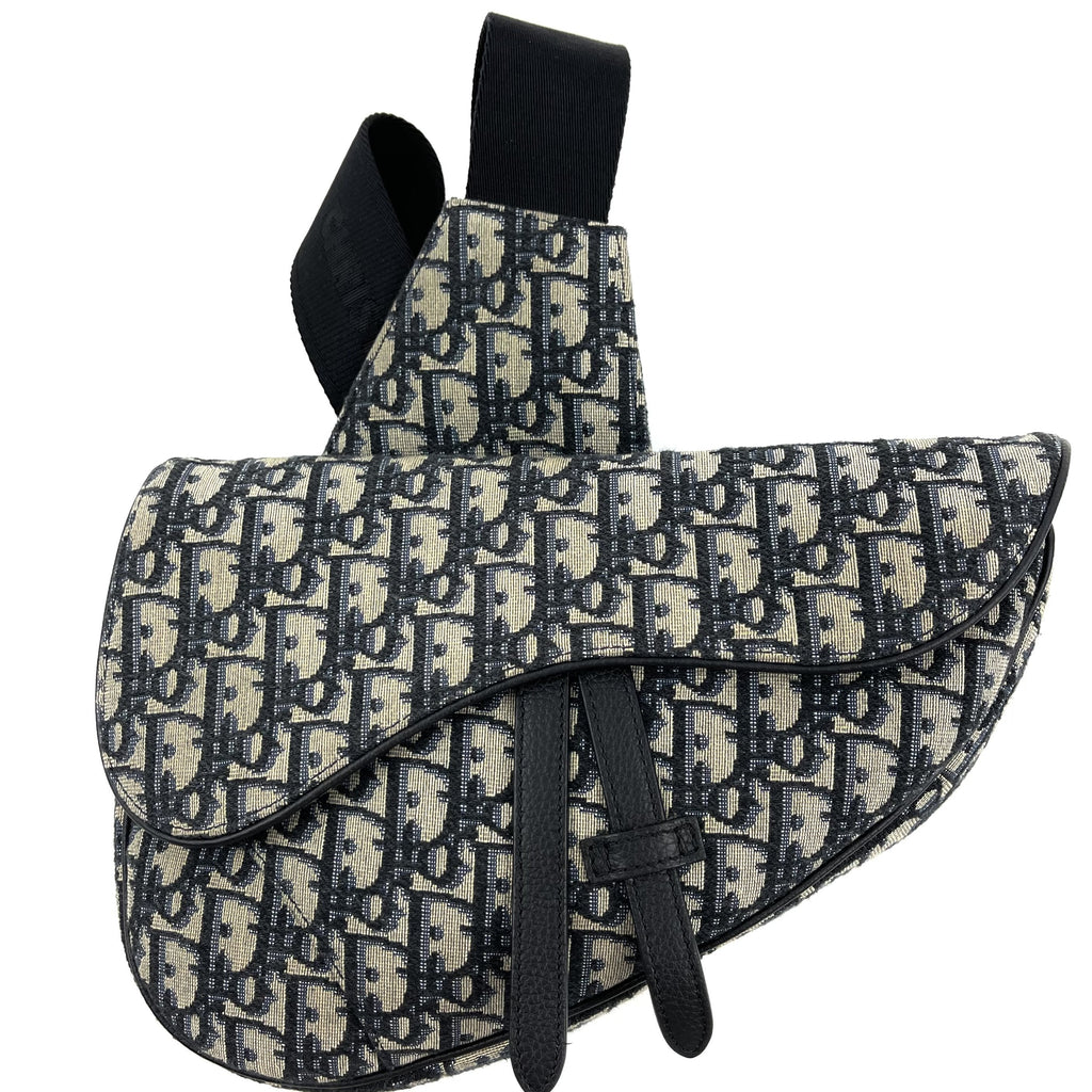 DIOR HOMME Saddle Bag Blue Oblique