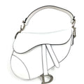 CHRISTIAN DIOR White Leather Saddle Bag