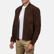 Classic Mocha Suede Bomber Jacket