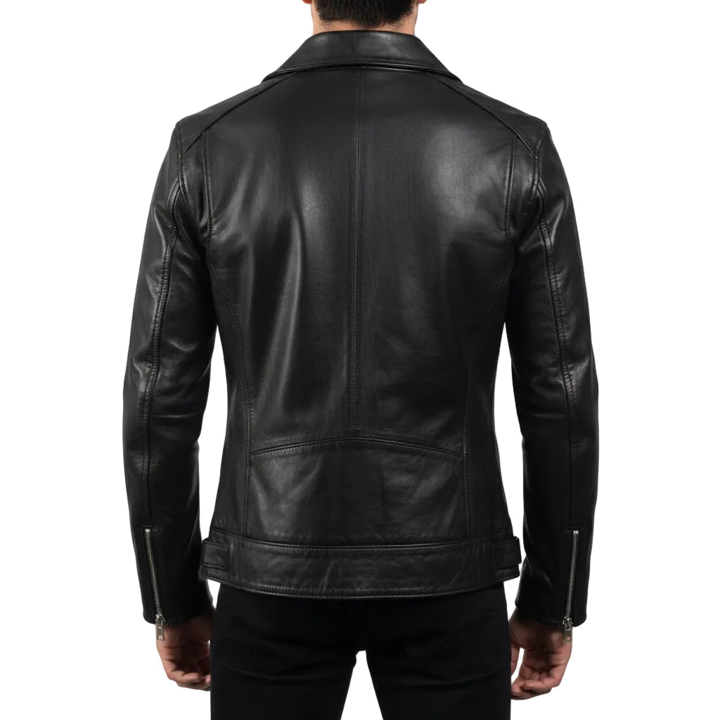 Classic Black Leather Biker Jacket