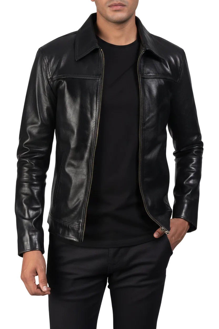 Midnight Black Leather Jacket