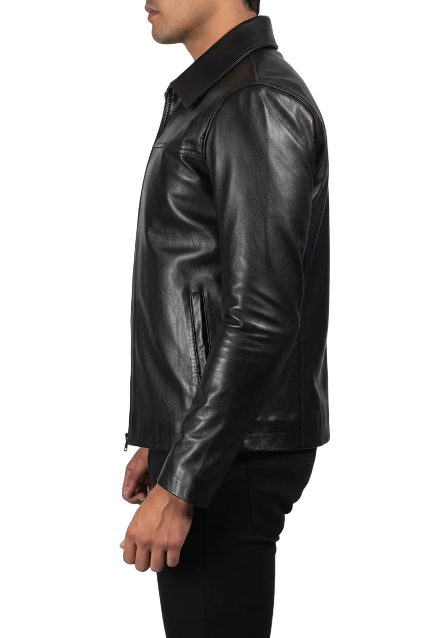 Midnight Black Leather Jacket