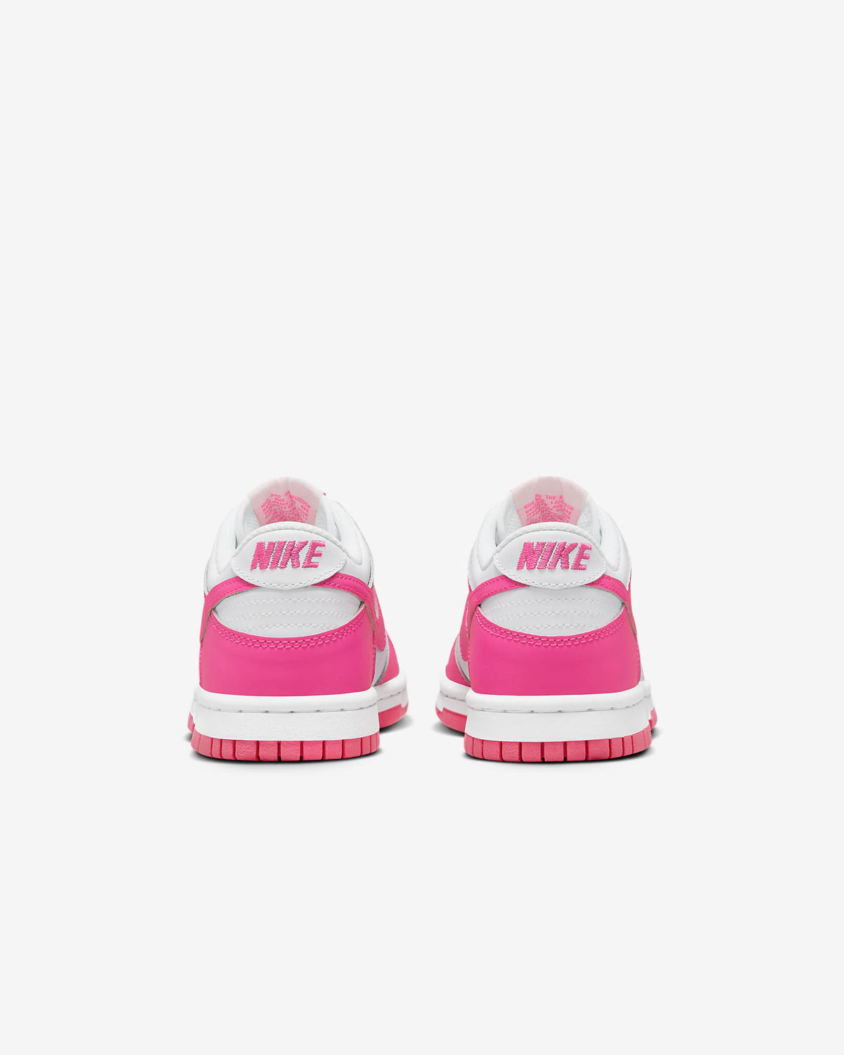 Nike Kids' Dunk Low Shoes - White / Laser Fuchsia