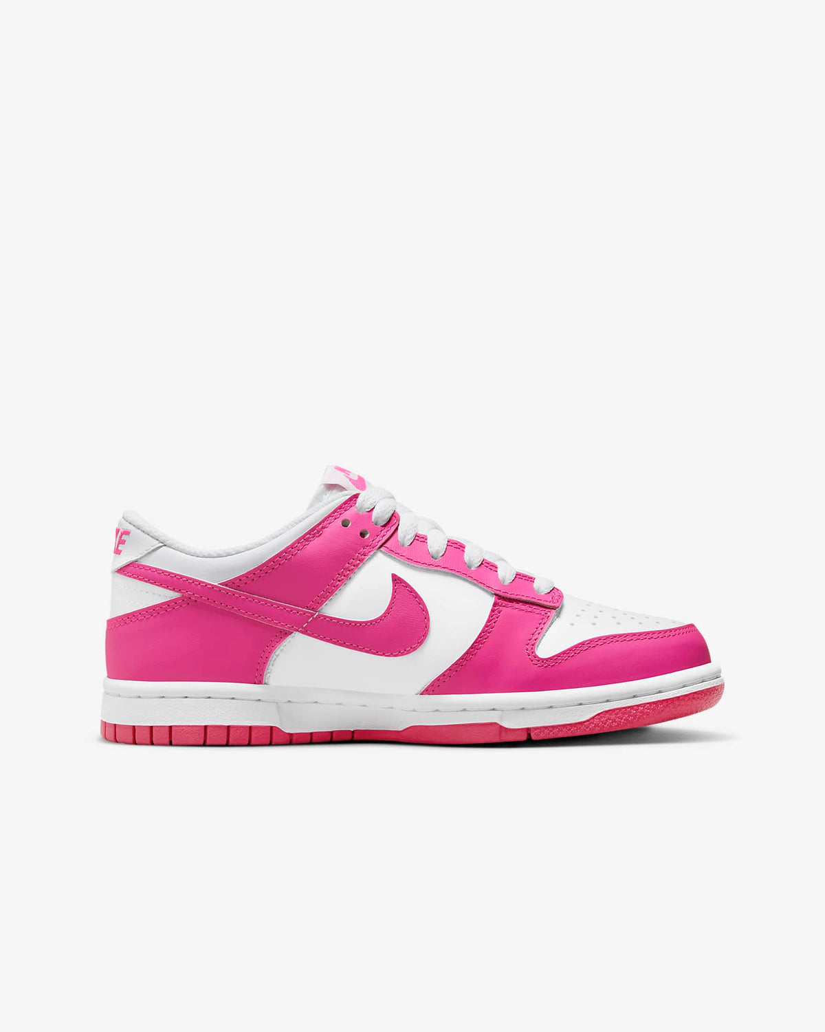 Nike Kids' Dunk Low Shoes - White / Laser Fuchsia