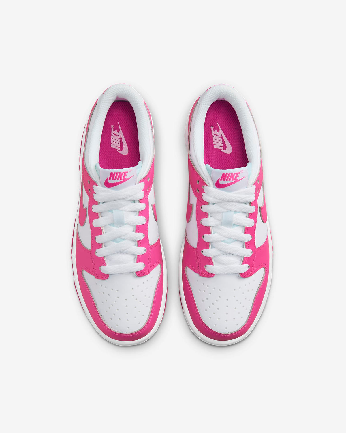 Nike Kids' Dunk Low Shoes - White / Laser Fuchsia
