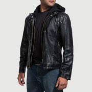 Urban Black Hooded Leather Jacket