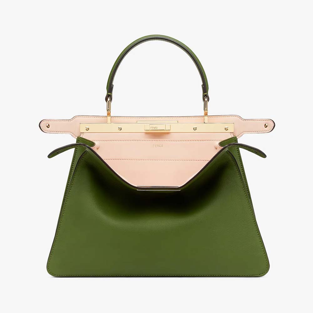 PEEKABOO ISEEU MEDIUM Green Leather Bag