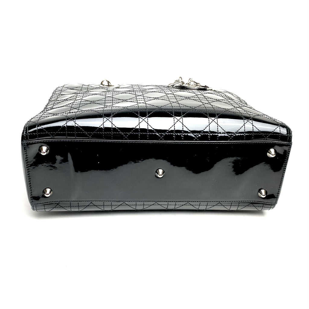 CHRISTIAN DIOR Large Patent Lady Dior Bag