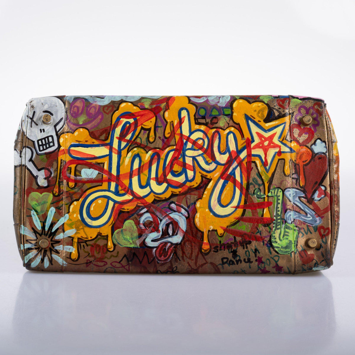 Vintage Hermes ‘Graffiti’ Birkin 35 Custom Painted Box Leather with Gold Hardware