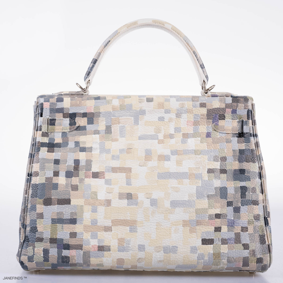 Vintage Hermes Kelly 32 Digital Hima Custom Painted Clemence with Palladium Hardware