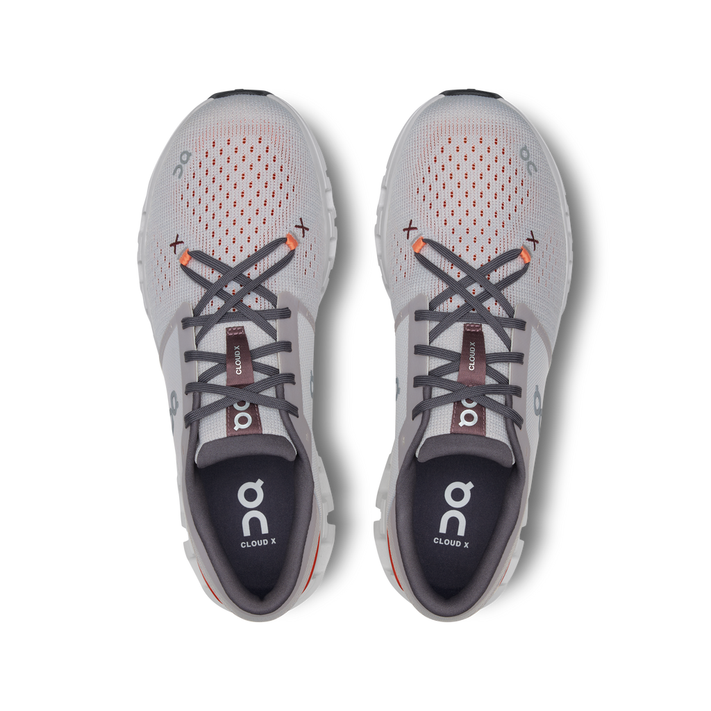 On Running Men's Cloud X 4 Shoes - Silver / Flame