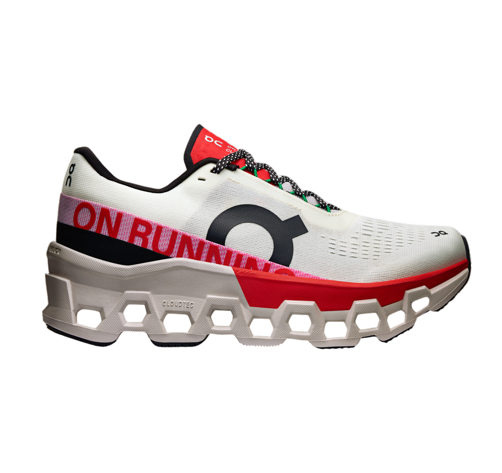 On Running Women's Cloudmonster 2 Shoes - Ivory / Red