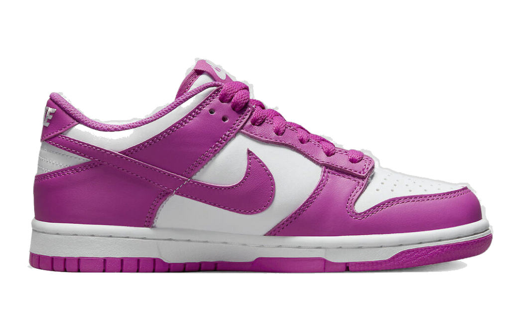 Nike Kids' Dunk Low Gs Shoes - White / Active Fuchsia