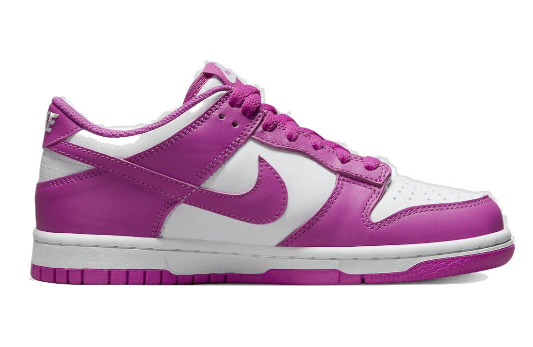 Nike Kids' Dunk Low Gs Shoes - White / Active Fuchsia