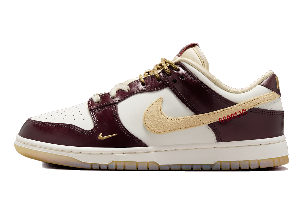 Nike Women's Dunk Low Lx Shoes - Burgundy Crush / Sail / Team Gold / Dark Red