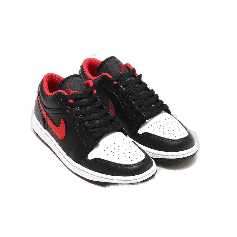 Nike Men's Air Jordan 1 Low Shoes - Black / Fire Red / White