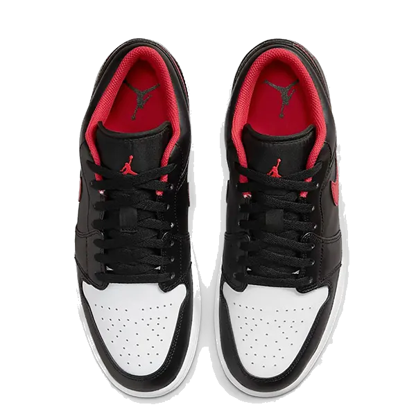 Nike Men's Air Jordan 1 Low Shoes - Black / Fire Red / White