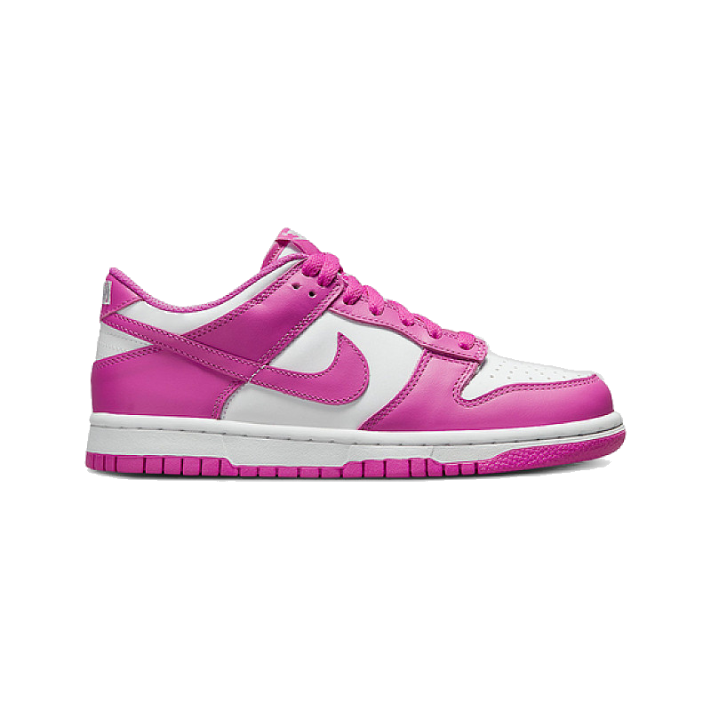 Nike Kids' Dunk Low Gs Shoes - White / Active Fuchsia