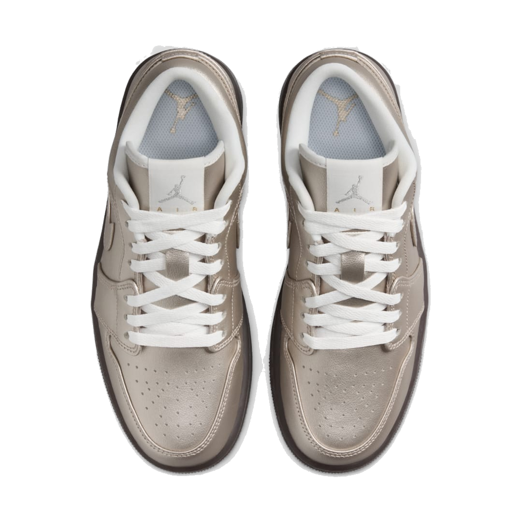 Nike Women's Jordan 1 Low Se Shoes - Metallic Zinc / Summit White / Velvet Brown